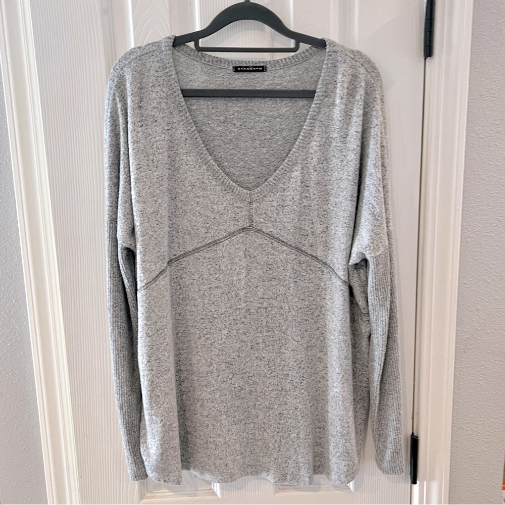 Gray V-Neck Sweater